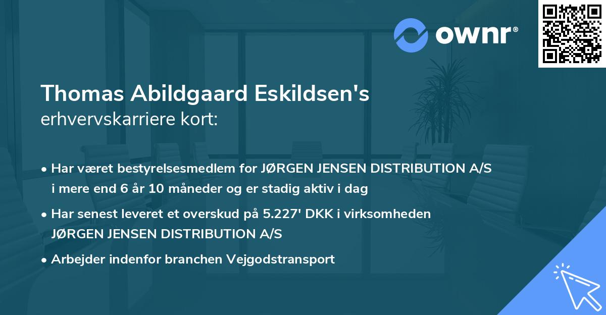 Thomas Abildgaard Eskildsen's erhvervskarriere kort