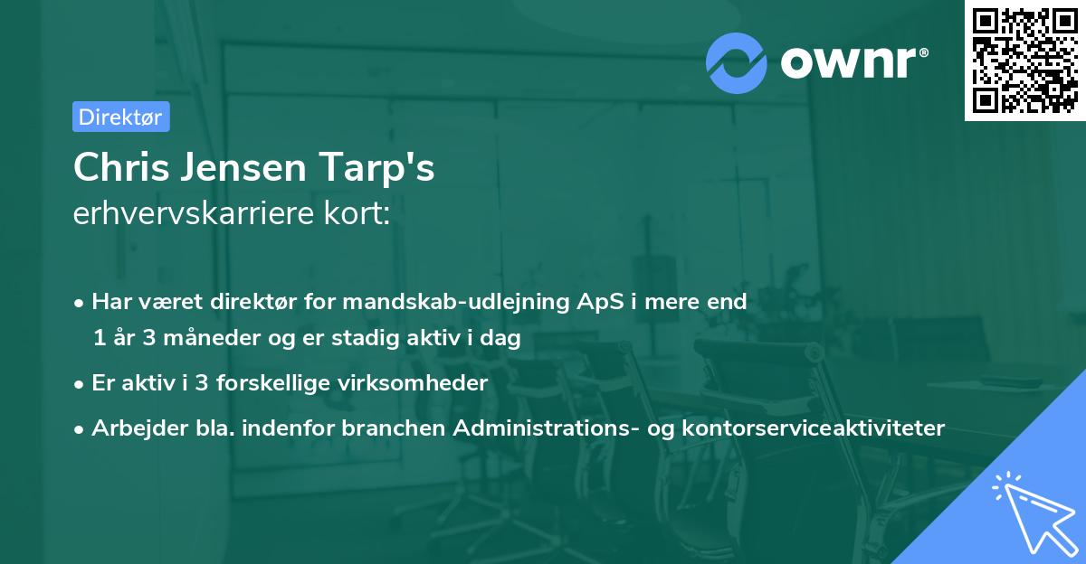 Chris Jensen Tarp's erhvervskarriere kort