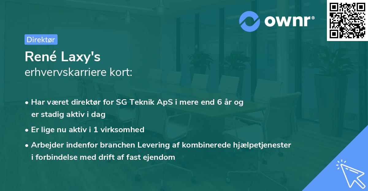 René Laxy's erhvervskarriere kort