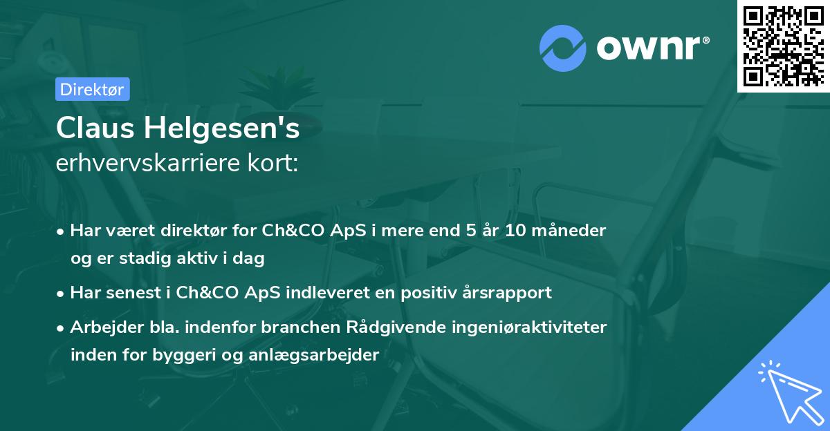 Claus Helgesen's erhvervskarriere kort