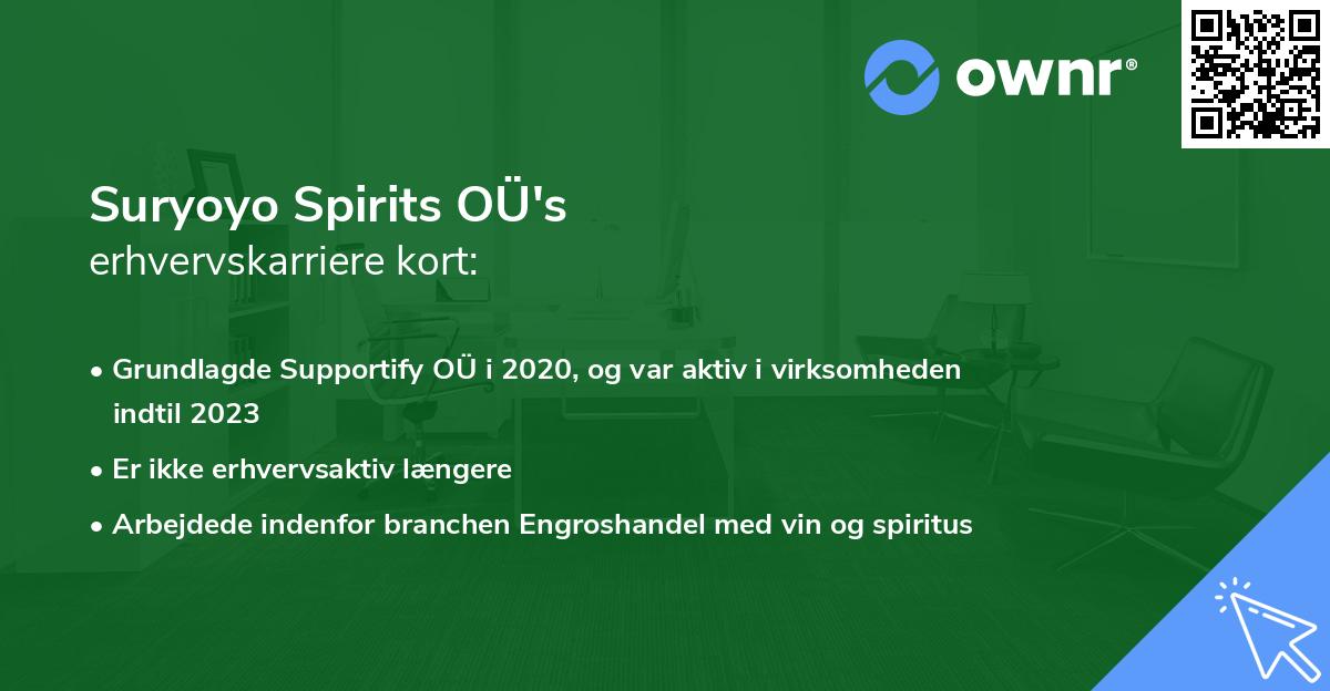 Suryoyo Spirits OÜ's erhvervskarriere kort