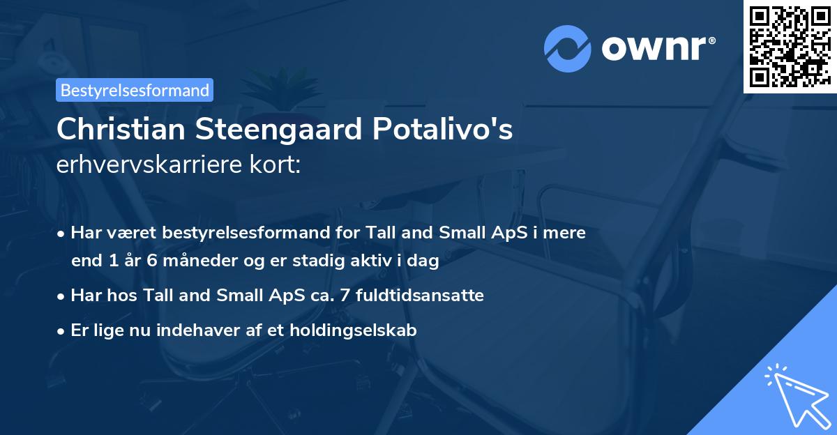Christian Steengaard Potalivo's erhvervskarriere kort