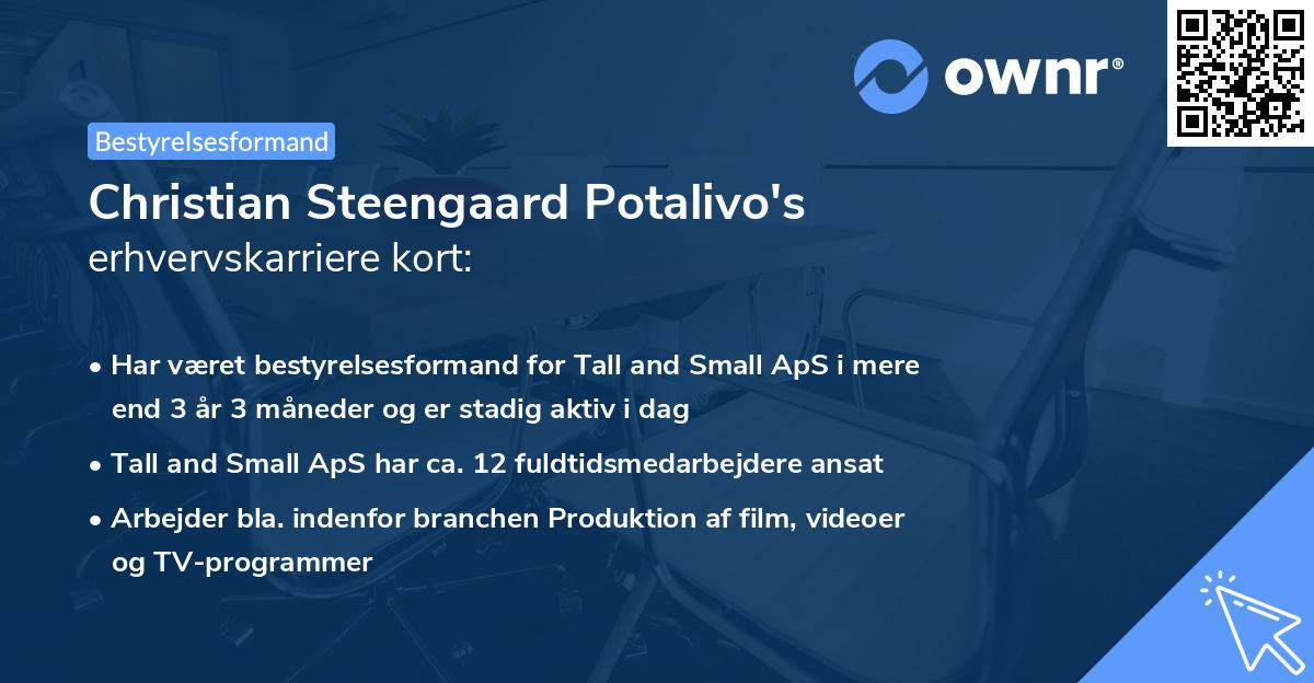 Christian Steengaard Potalivo's erhvervskarriere kort