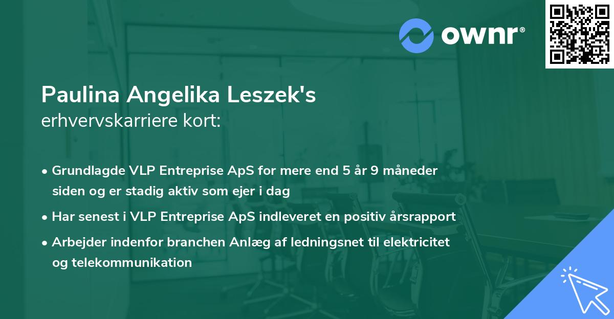Paulina Angelika Leszek's erhvervskarriere kort