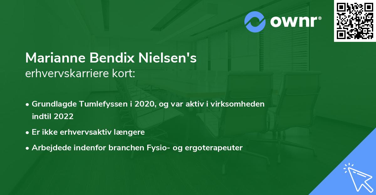Marianne Bendix Nielsen's erhvervskarriere kort