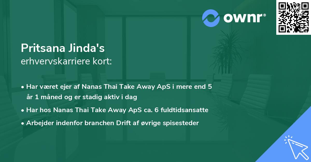 Pritsana Jinda's erhvervskarriere kort