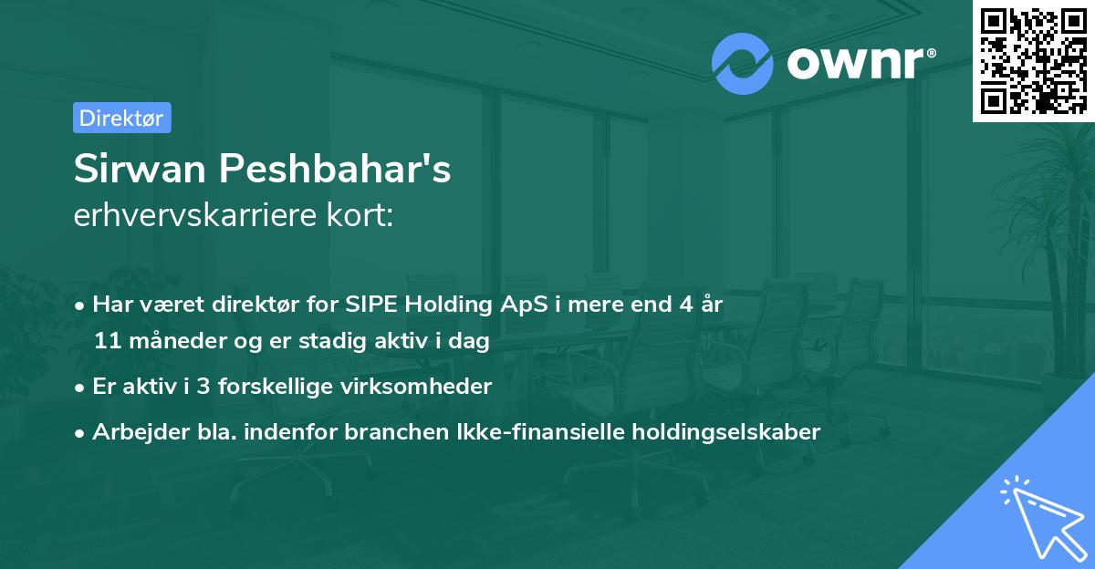 Sirwan Peshbahar's erhvervskarriere kort