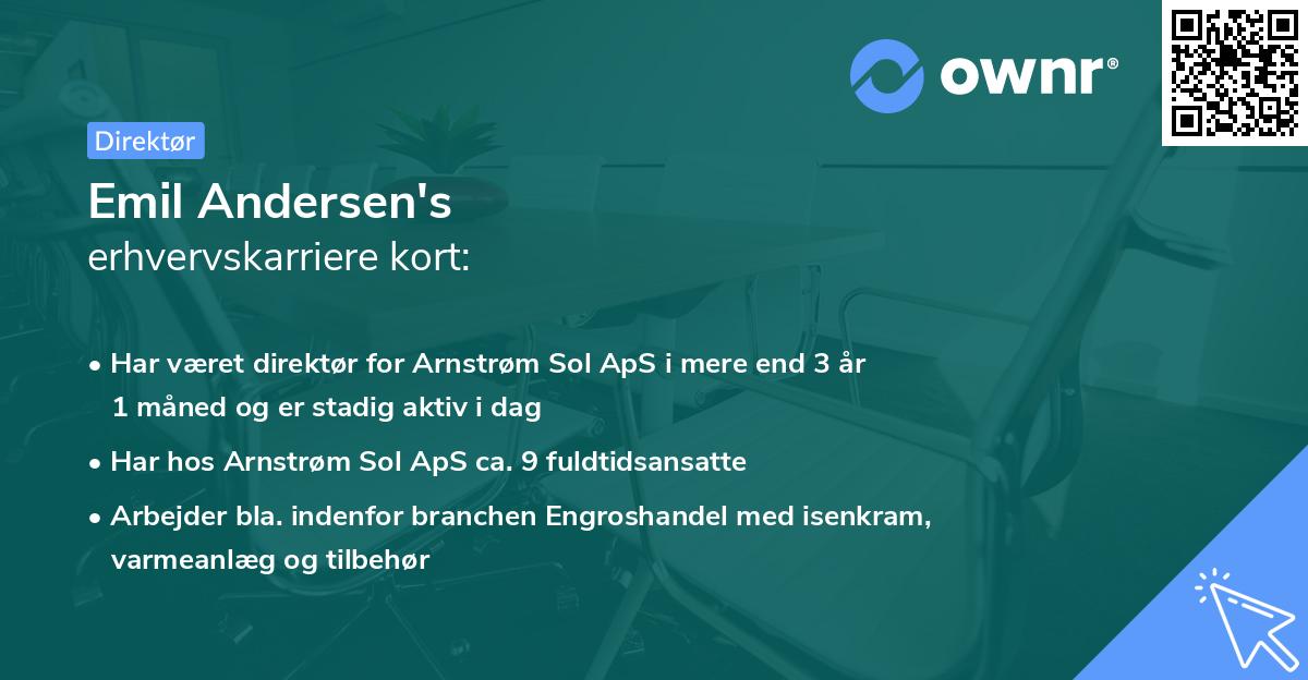 Emil Andersen's erhvervskarriere kort