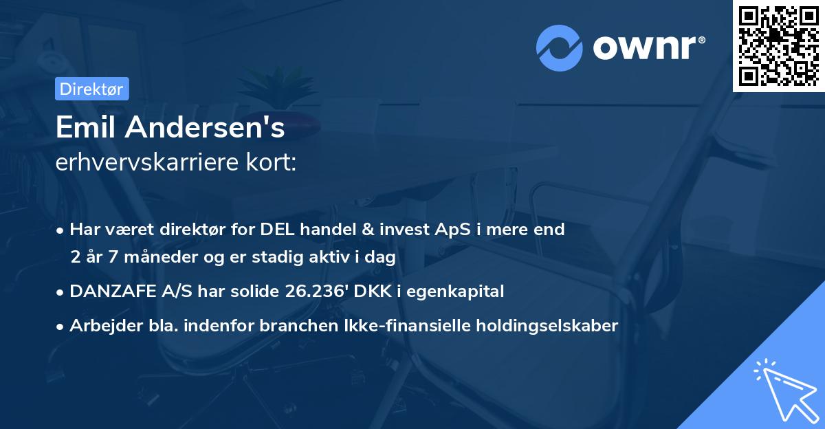Emil Andersen's erhvervskarriere kort