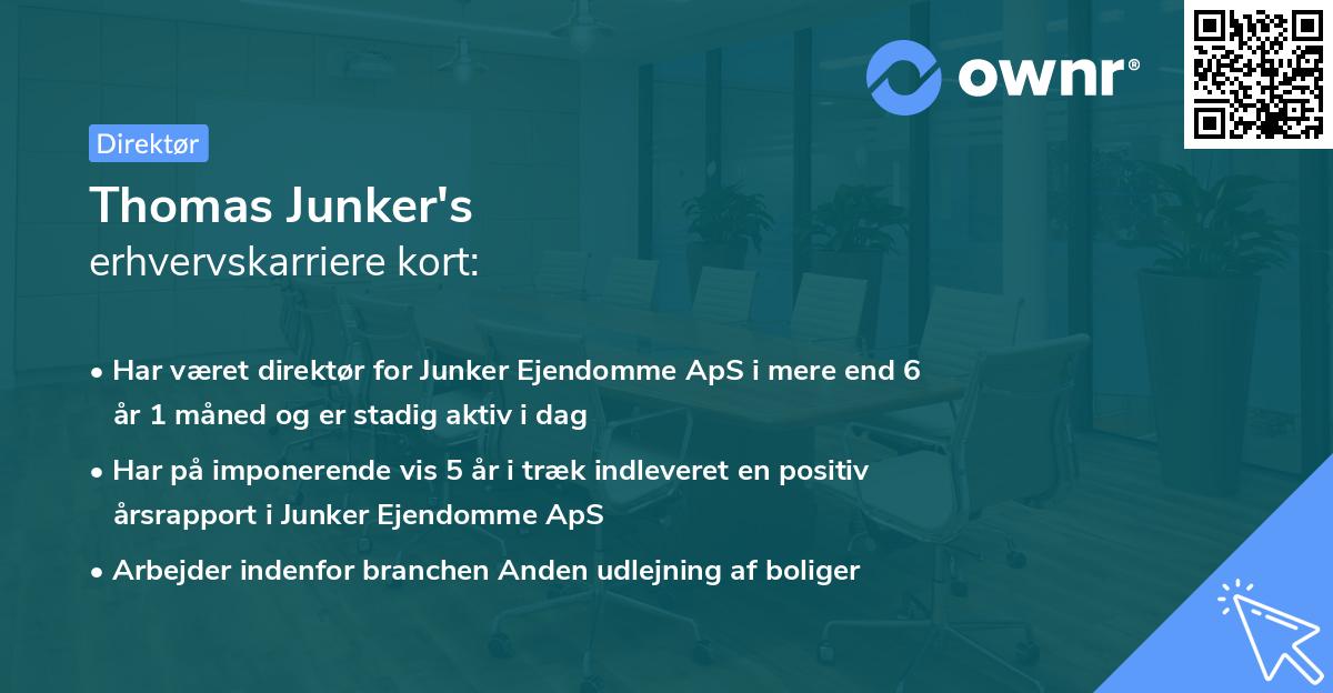 Thomas Junker's erhvervskarriere kort
