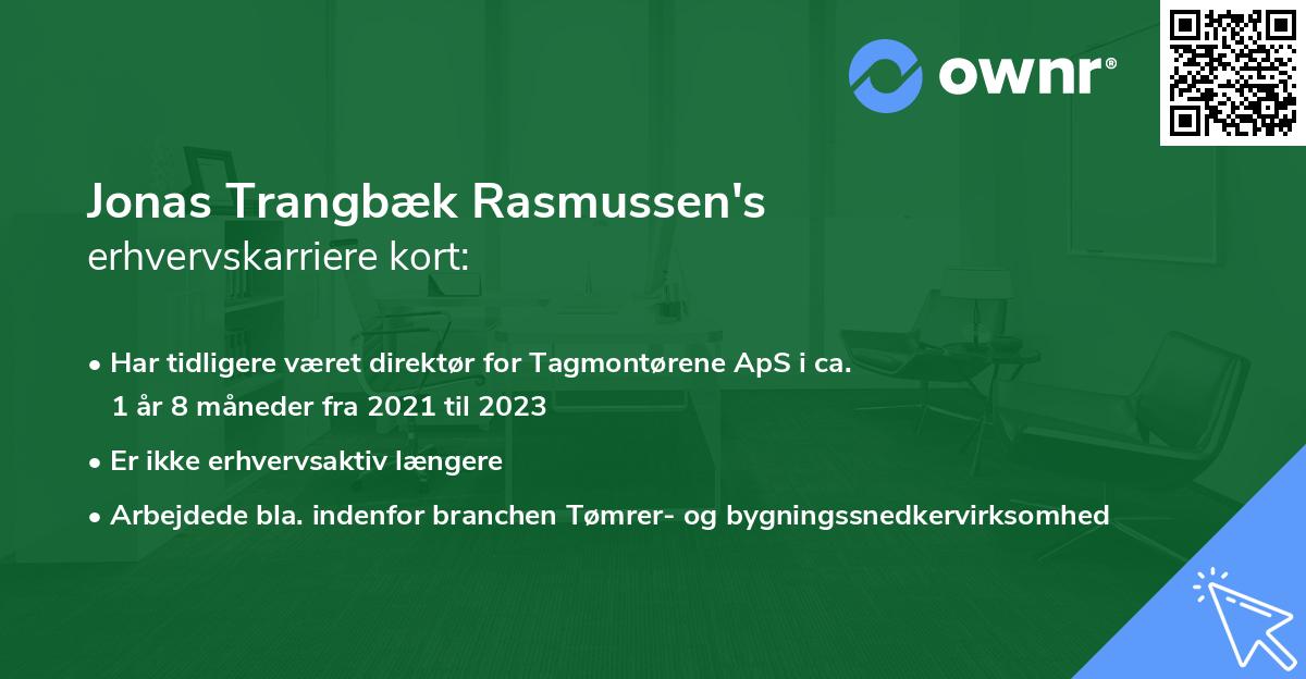 Jonas Trangbæk Rasmussen's erhvervskarriere kort