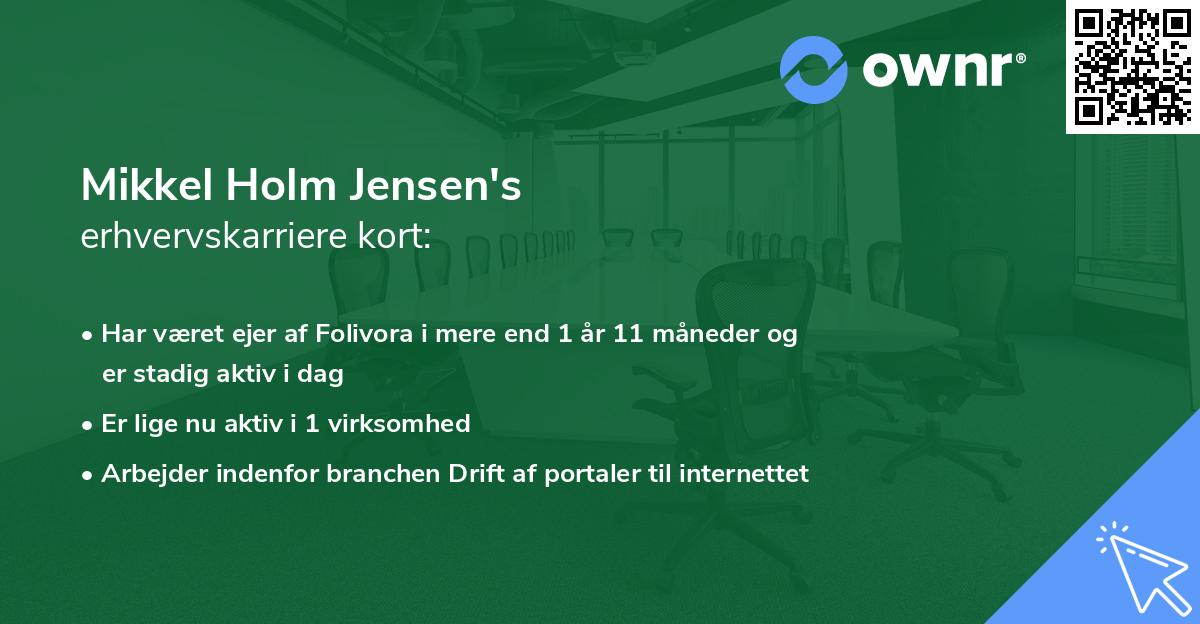 Mikkel Holm Jensen's erhvervskarriere kort
