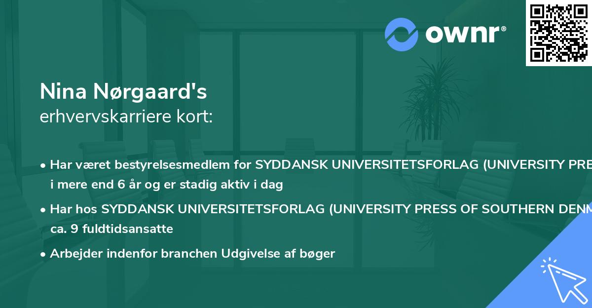 Nina Nørgaard's erhvervskarriere kort