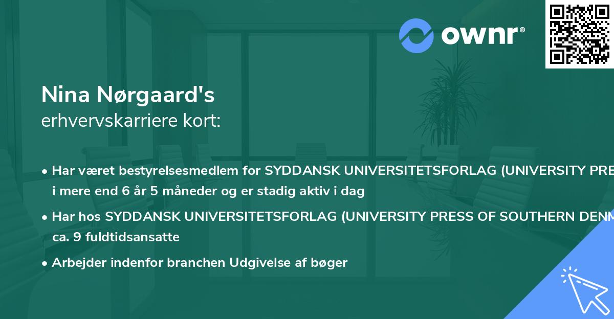 Nina Nørgaard's erhvervskarriere kort