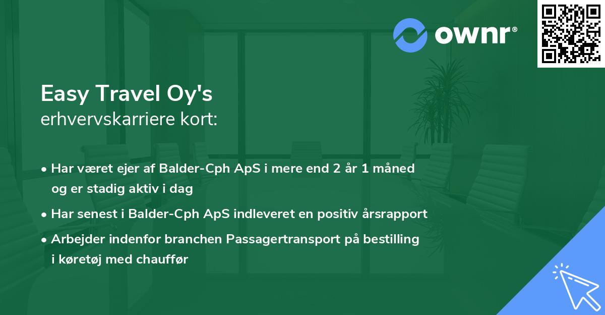 Easy Travel Oy's erhvervskarriere kort