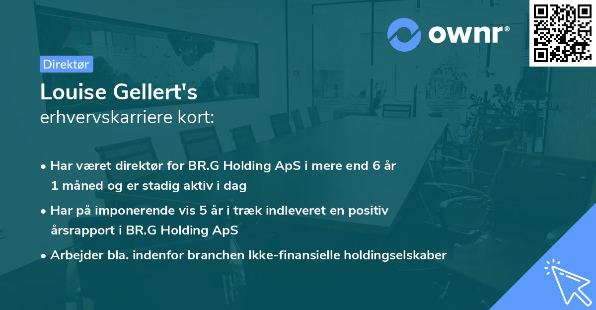 Louise Gellert's erhvervskarriere kort