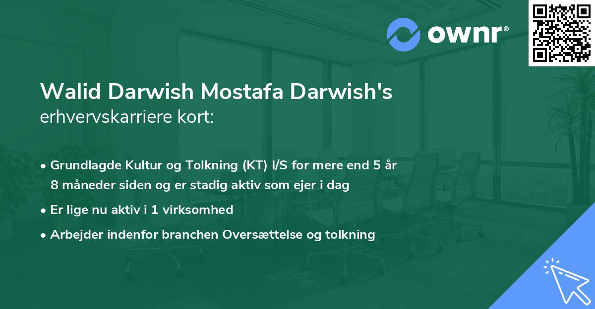 Walid Darwish Mostafa Darwish's erhvervskarriere kort