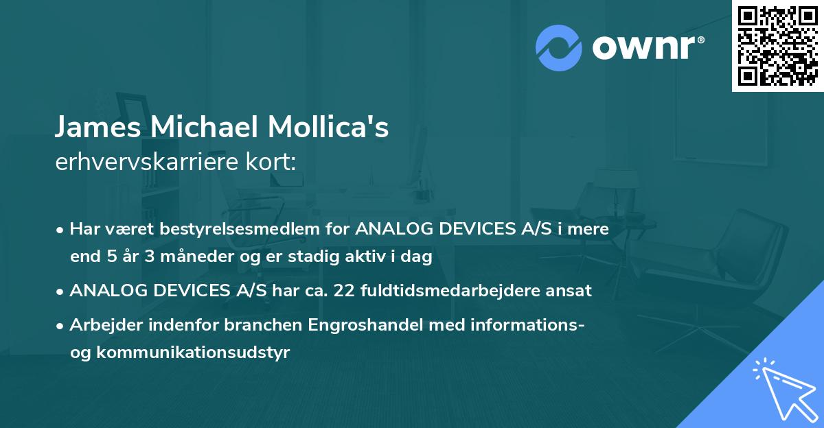 James Michael Mollica's erhvervskarriere kort