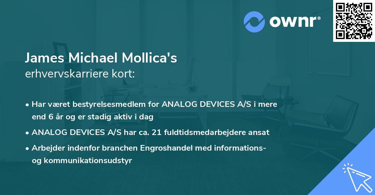 James Michael Mollica's erhvervskarriere kort