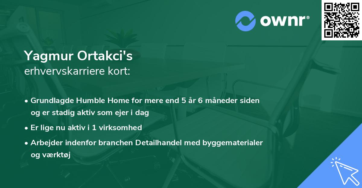 Yagmur Ortakci's erhvervskarriere kort