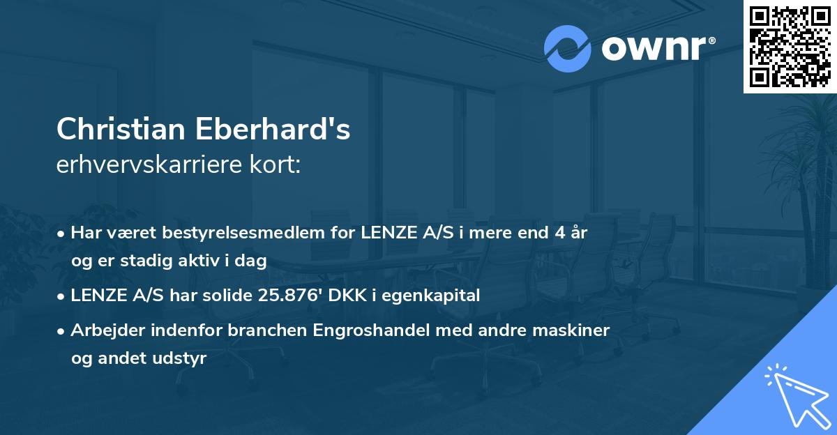 Christian Eberhard's erhvervskarriere kort