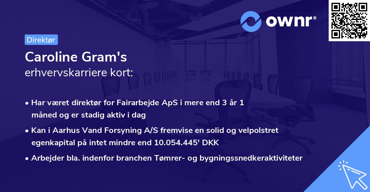 Caroline Gram's erhvervskarriere kort