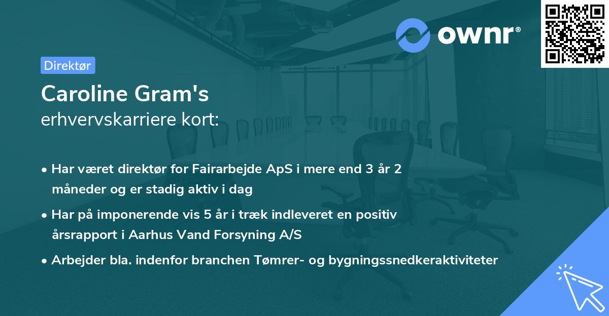 Caroline Gram's erhvervskarriere kort