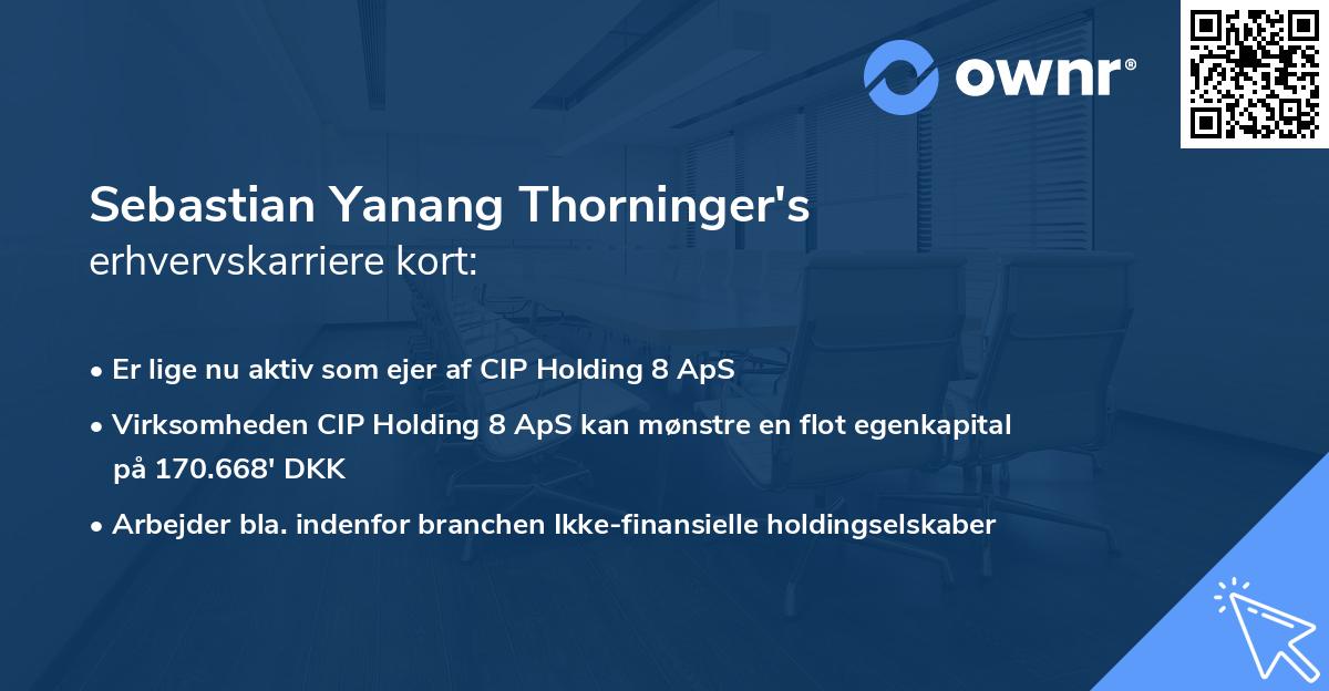 Sebastian Yanang Thorninger's erhvervskarriere kort