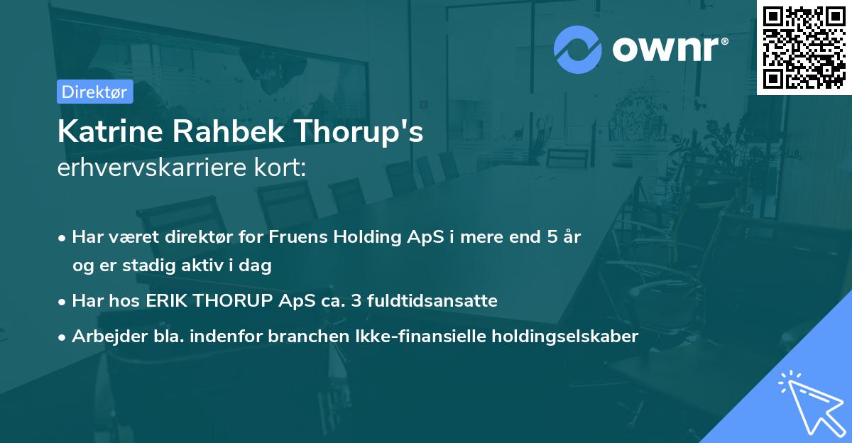 Katrine Rahbek Thorup's erhvervskarriere kort