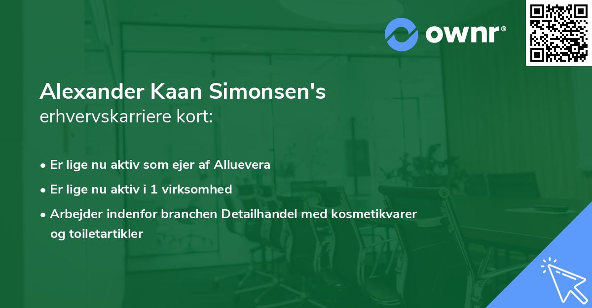 Alexander Kaan Simonsen's erhvervskarriere kort