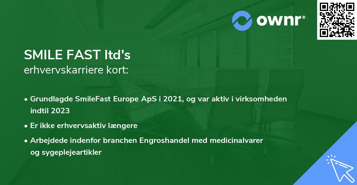 SMILE FAST ltd's erhvervskarriere kort