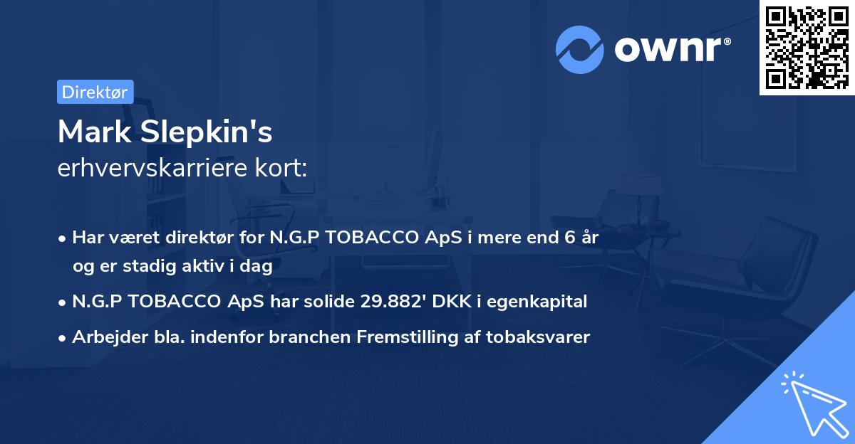 Mark Slepkin's erhvervskarriere kort