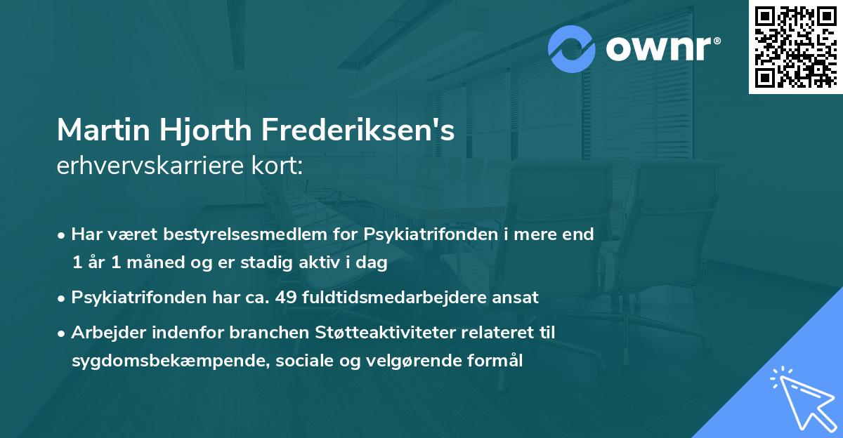 Martin Hjorth Frederiksen's erhvervskarriere kort