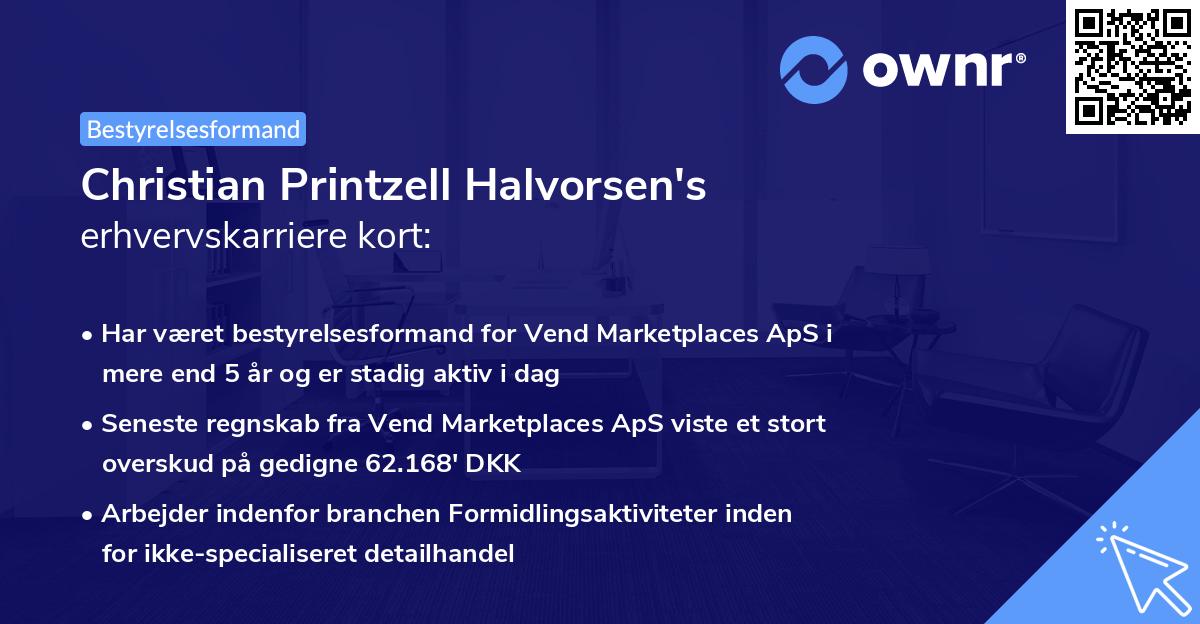 Christian Printzell Halvorsen's erhvervskarriere kort