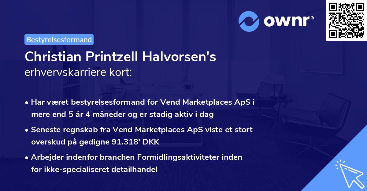 Christian Printzell Halvorsen's erhvervskarriere kort