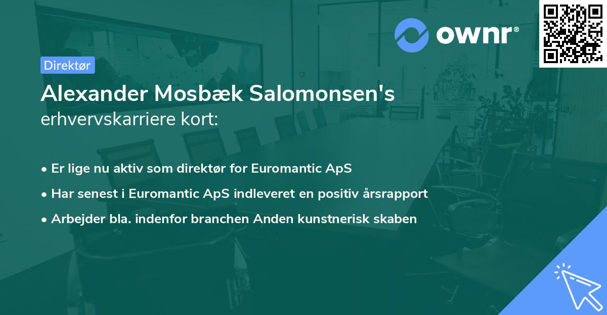 Alexander Mosbæk Salomonsen's erhvervskarriere kort