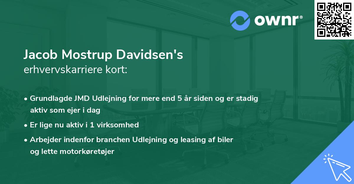 Jacob Mostrup Davidsen's erhvervskarriere kort