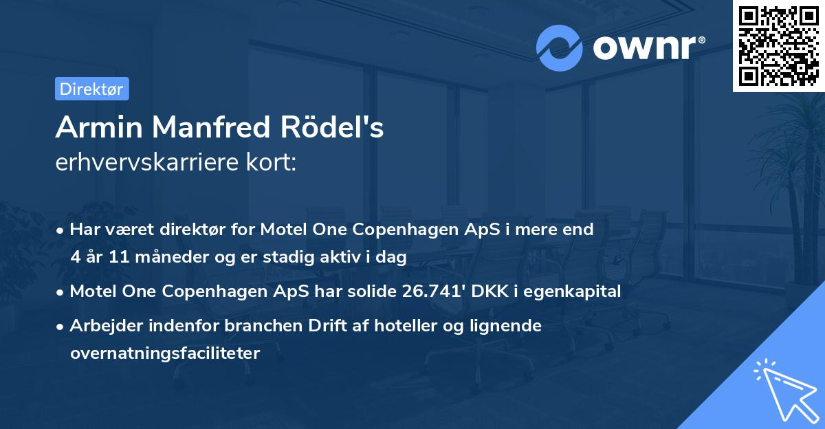 Armin Manfred Rödel's erhvervskarriere kort