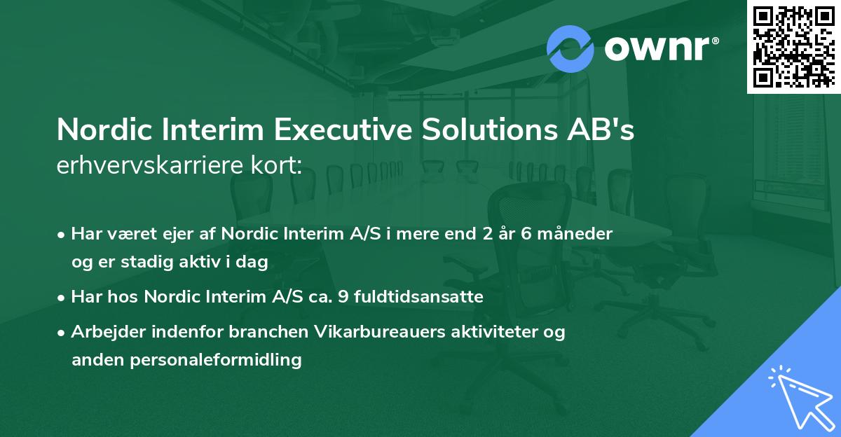 Nordic Interim Executive Solutions AB's erhvervskarriere kort