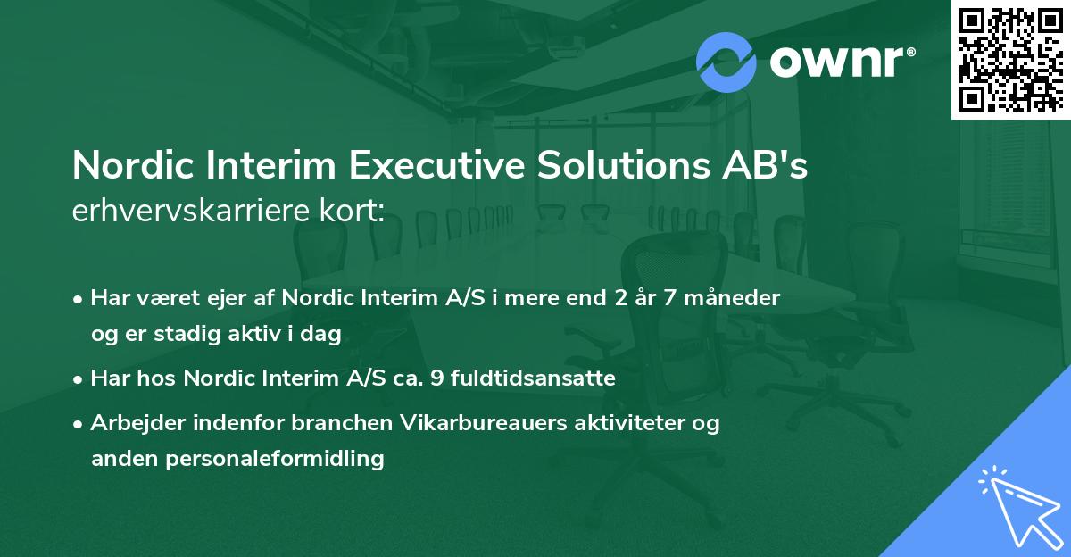 Nordic Interim Executive Solutions AB's erhvervskarriere kort
