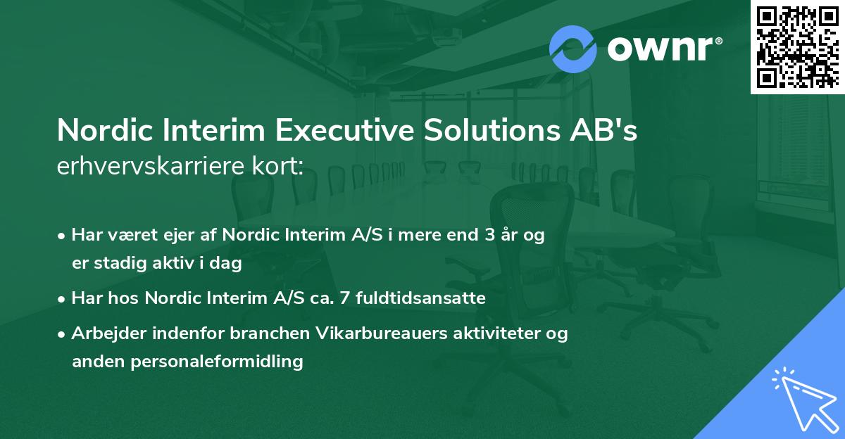 Nordic Interim Executive Solutions AB's erhvervskarriere kort