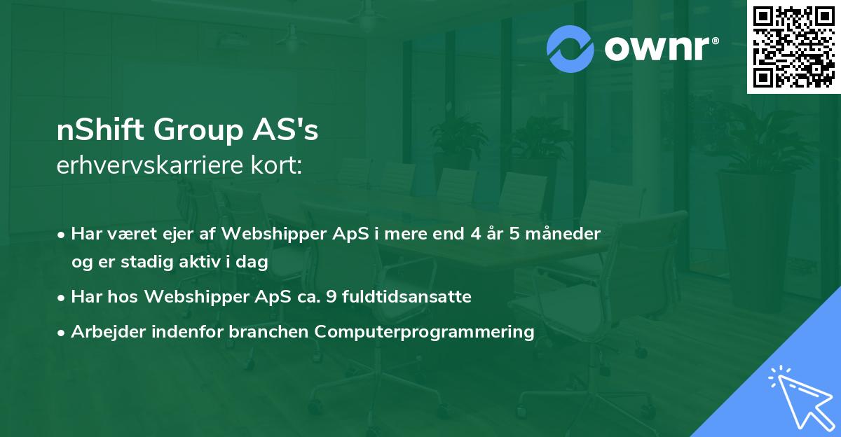 nShift Group AS's erhvervskarriere kort