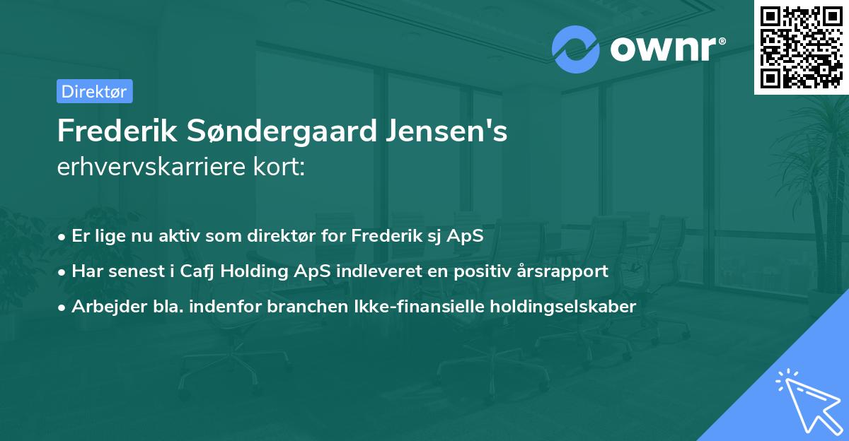 Frederik Søndergaard Jensen's erhvervskarriere kort