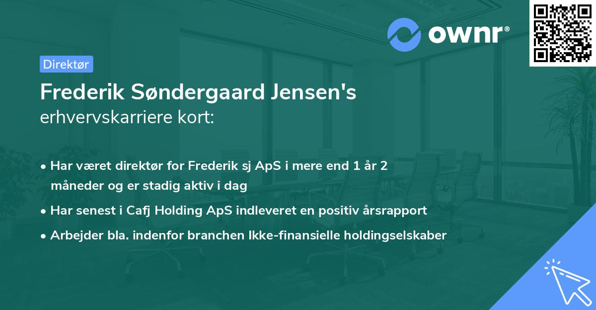 Frederik Søndergaard Jensen's erhvervskarriere kort