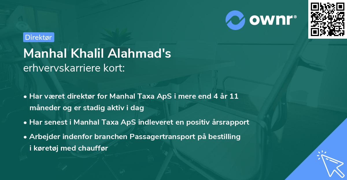 Manhal Khalil Alahmad's erhvervskarriere kort