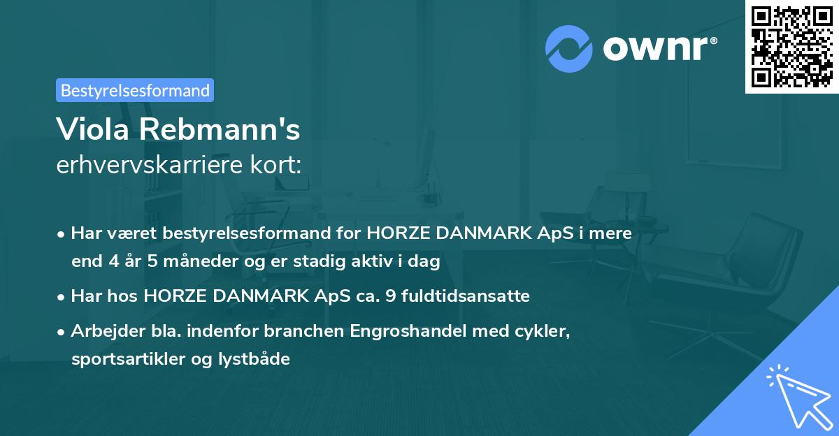 Viola Rebmann's erhvervskarriere kort