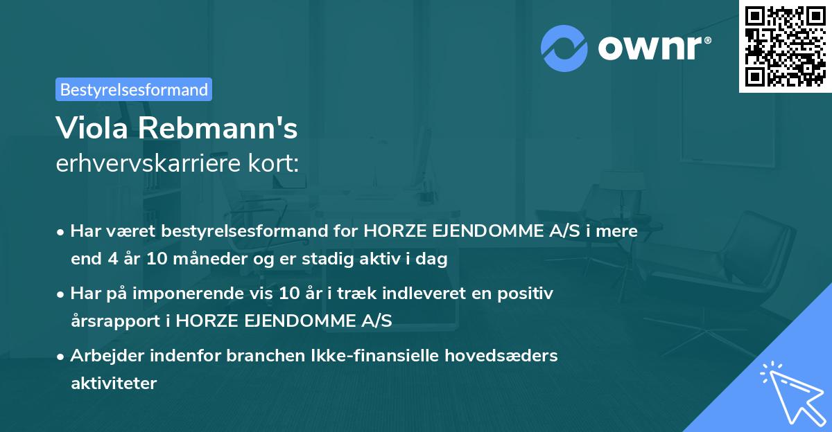 Viola Rebmann's erhvervskarriere kort