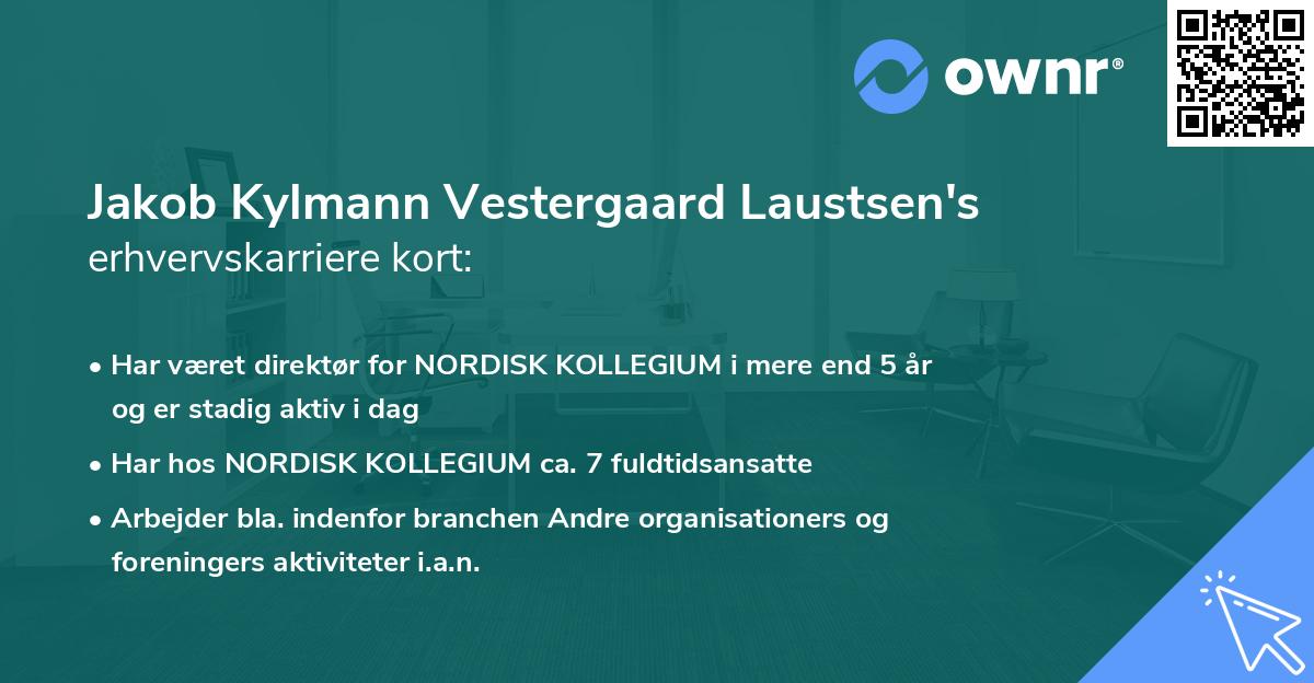 Jakob Kylmann Vestergaard Laustsen's erhvervskarriere kort