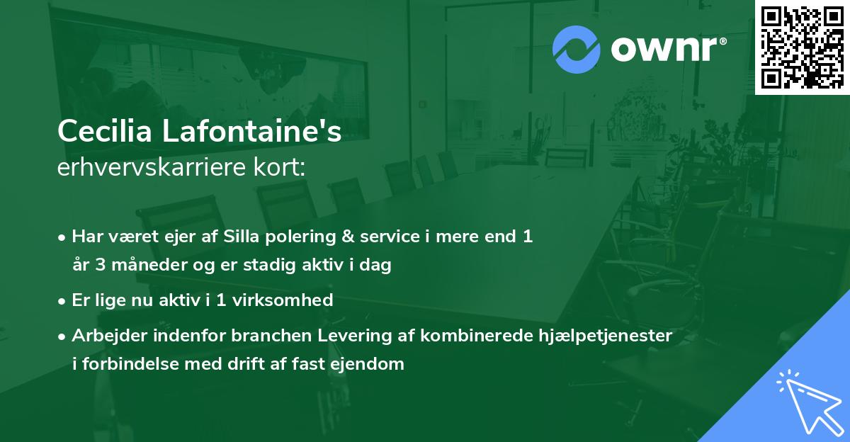 Cecilia Lafontaine's erhvervskarriere kort