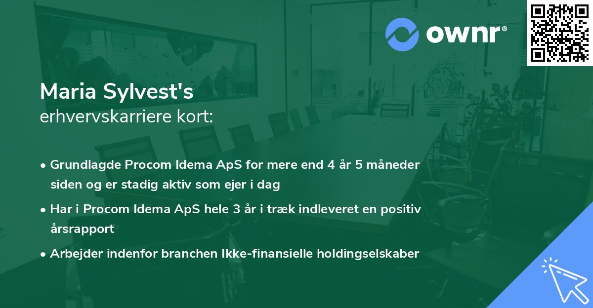 Maria Sylvest's erhvervskarriere kort